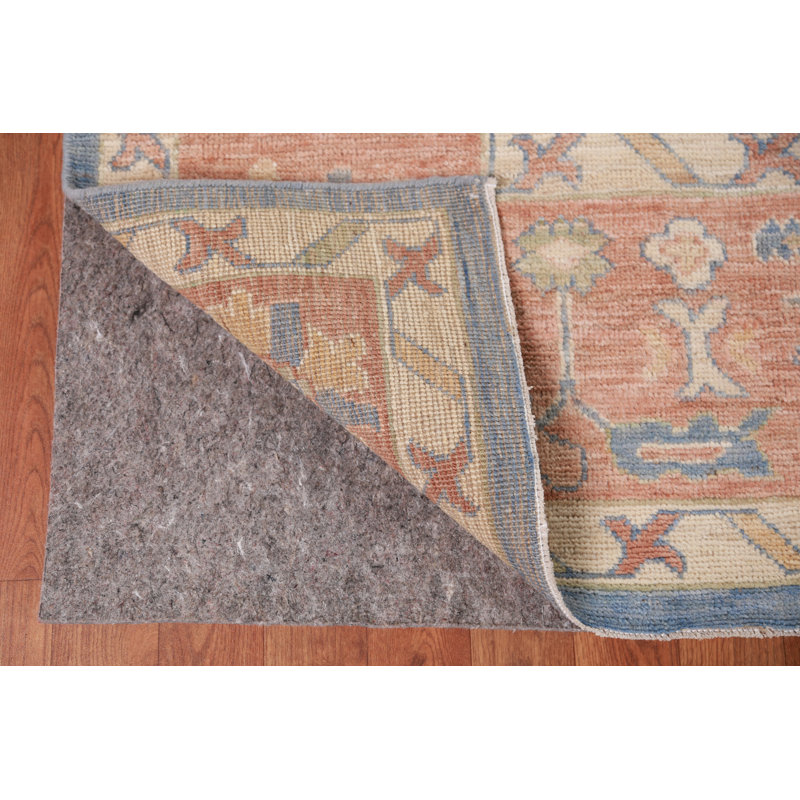Vegetable Dye Blue Oushak Turkish Large Rug 10x14