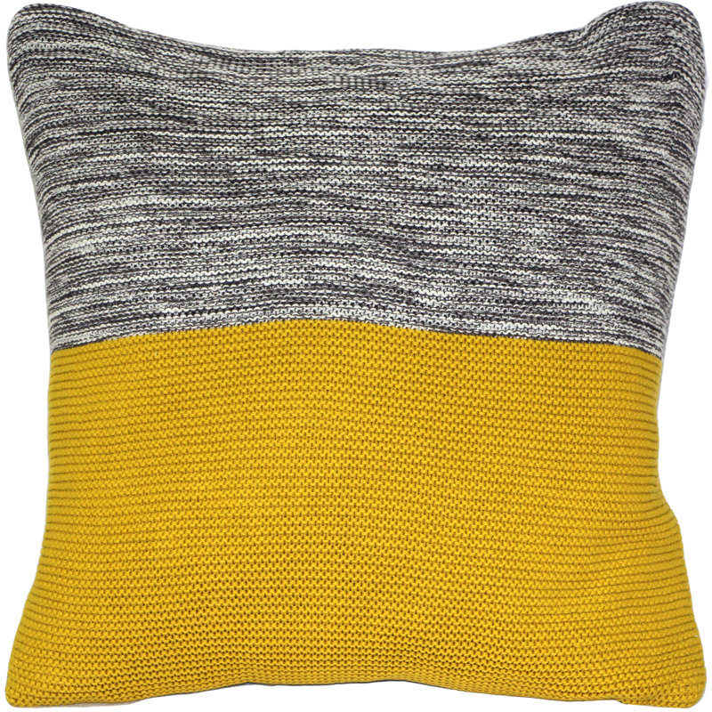 Coussin Hygge, Jaune / Gris