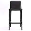 Tabouret de bar H 26 po entièrement assemblé, tabouret de bar rembourré en cuir Saddle avec siège rembourré, tabouret de bar à hauteur de comptoir avec repose-pieds à cadre en métal pour îlot de cuisine, noir-2110765625-2110897004