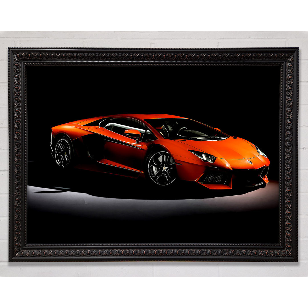 Lamborghini Aventador Orange - Einzelner Bilderrahmen Kunstdrucke