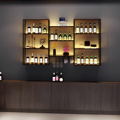 Simple multi-layer wall-mounted wine rack by L Wall-hanging Wine Rhythm