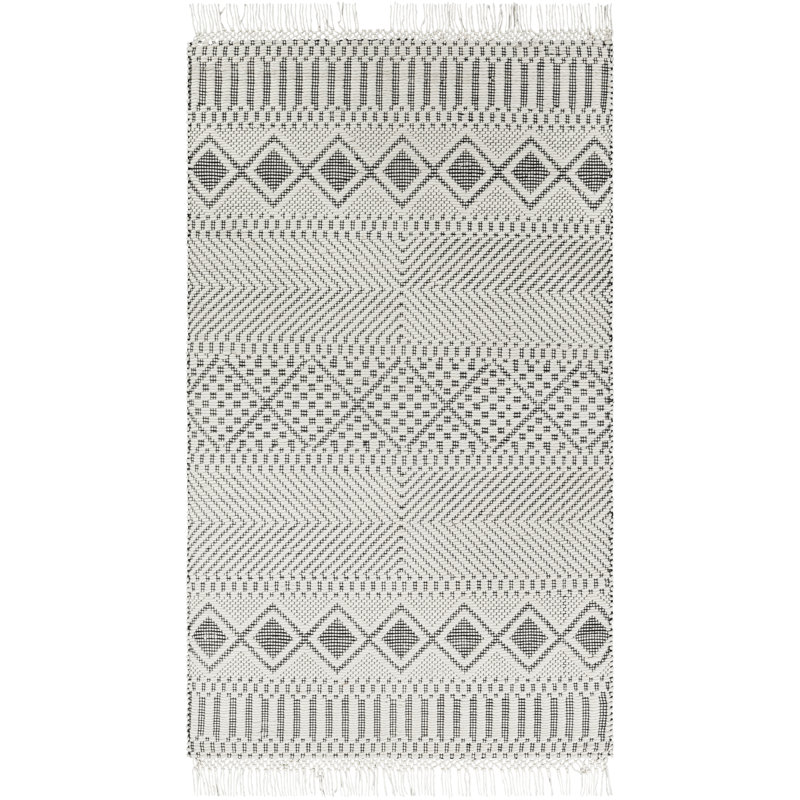 Dulvert Geometric Wool Ivory Area Rug, Rectangle 6' x 9'