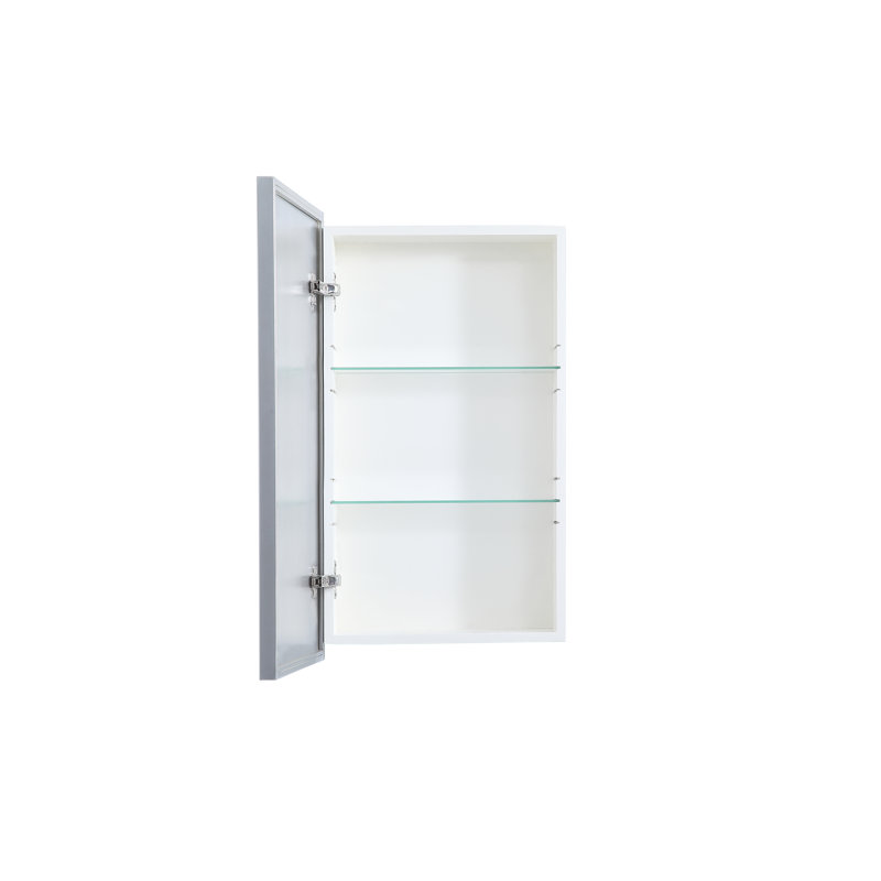 Armoire à pharmacie H 28 po à fixation en surface avec 2 tablettes réglables Clapp, H 28 po x l 17 po x P 5 po, Argent