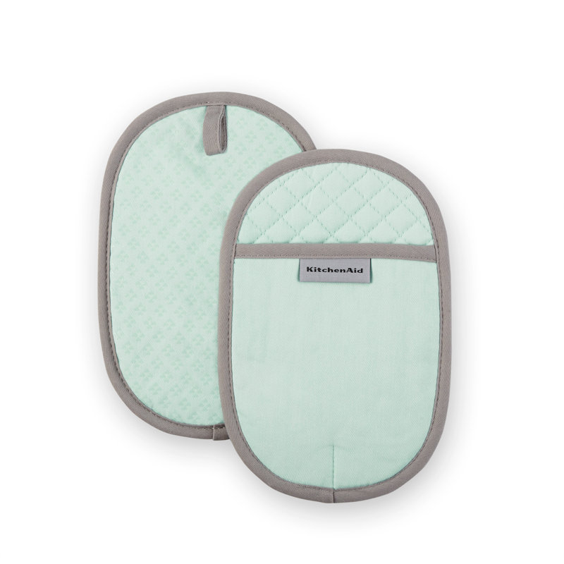 Pistachio Silicone and Cotton 2-Piece Pot Holder Set