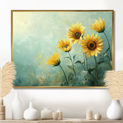 «Country Side Sunflowers Field Sky Horizon III», art mural tournesols pour le salon
