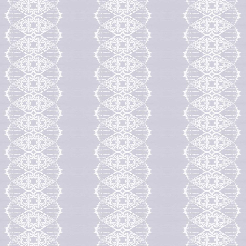 Elizabeth | Ornate Stripe Wallpaper Double Roll, Purple/White