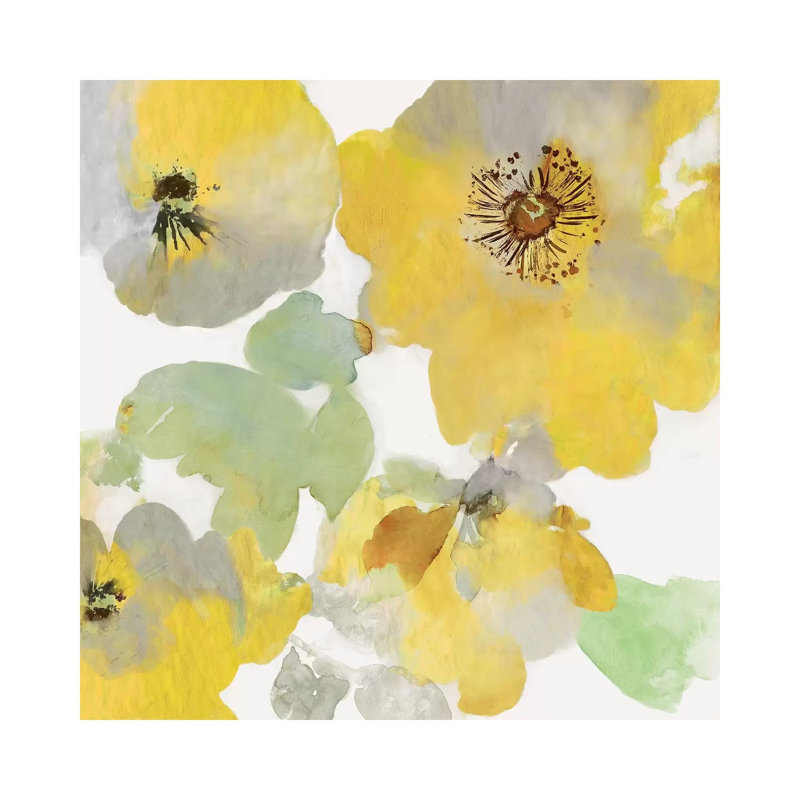 Sunny Floral I by Asia Jensen - Wrapped Canvas Painting, 30.48 cm H x 30.48 cm W