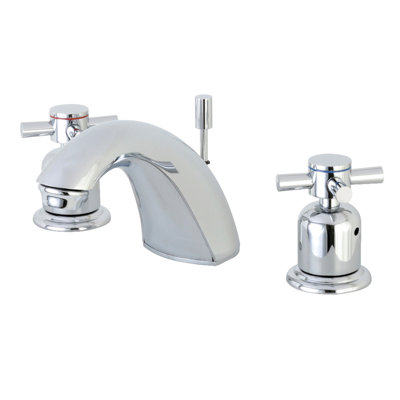 Kingston Brass Concord Two-Handle 3-Hole Deck Mount Widespread Bathroom Faucet with Retail Pop-Up Drain