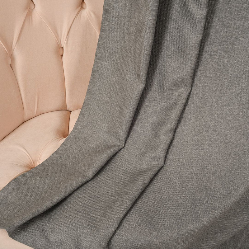 Extra Long & Extra Wide Faux Linen Decorative Curtain Single Panel, 140cm Width x 425cm Drop, Light Grey