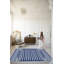 Tapis décoratif moderne à motif de lignes bleues-940504910