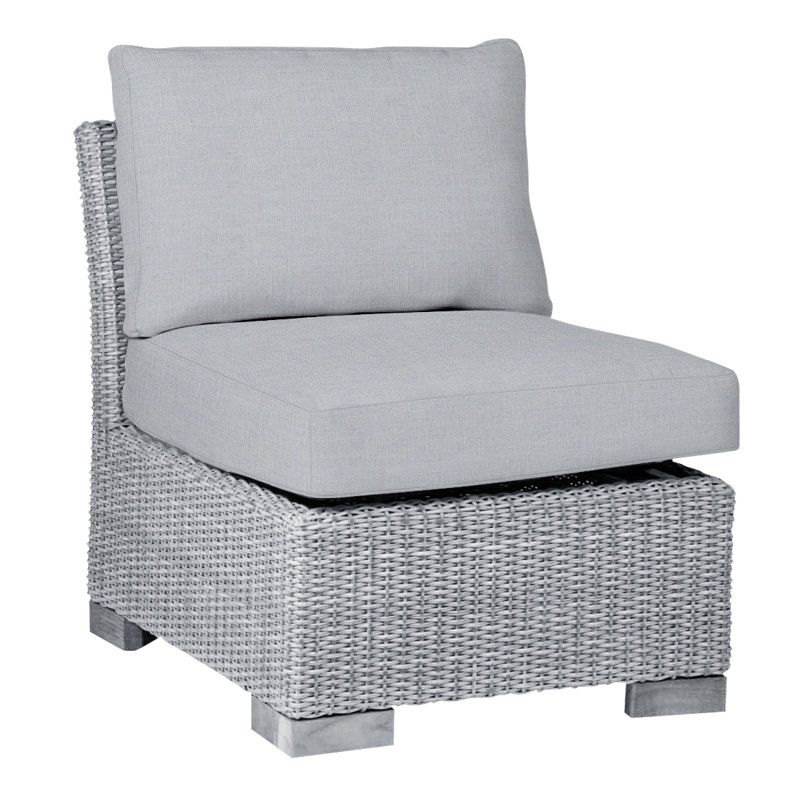 Club Patio Lounge Chair with Cushions, Oyster, No Welt, Linen Chambray