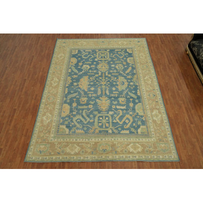 Tapis turc Oushak bleu 10x14