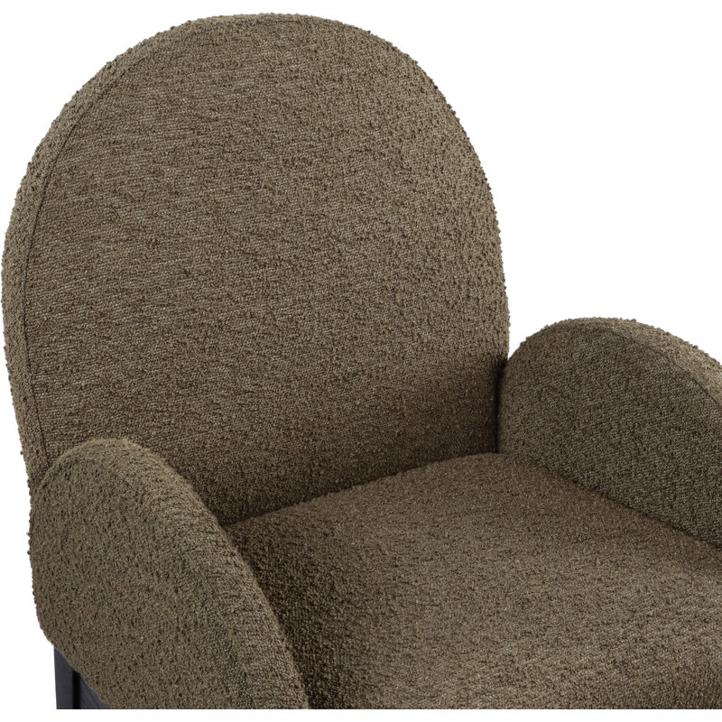 Chaise Kezer Boucle, Noir, Tissu olive olive