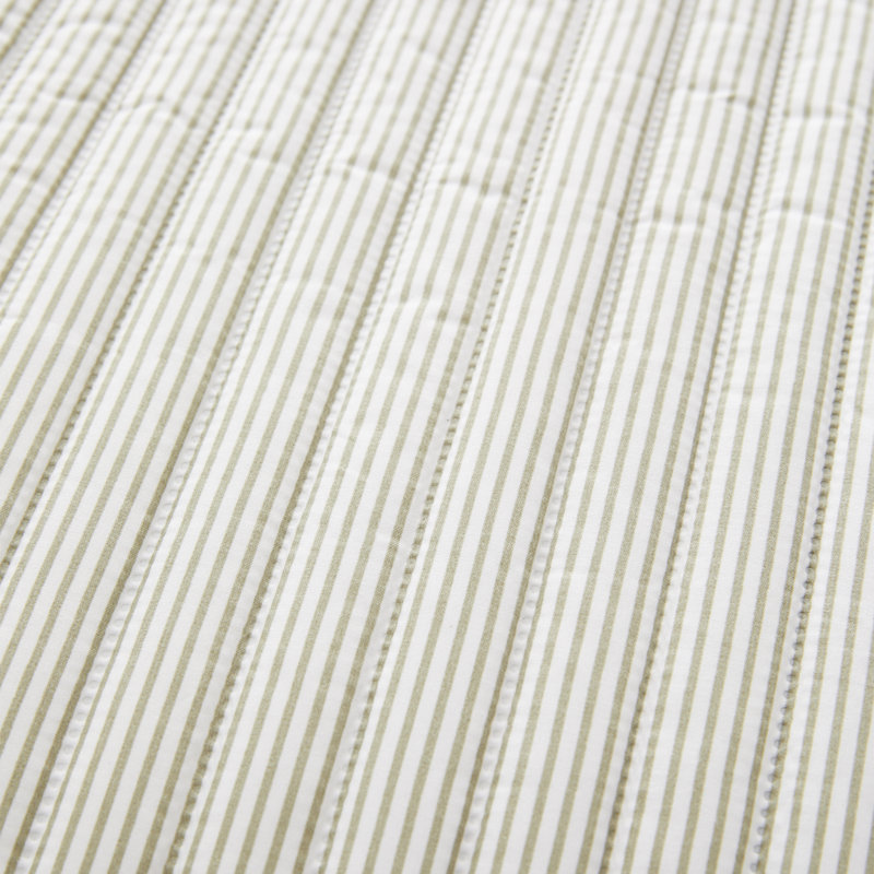 Stripe Quilted Reversible Bedspread, Green