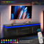 Meuble télé 67 po pour téléviseur de 75 po ou moins Fedra, meuble audio-vidéo moderne avec lumières DEL, mélodie de musique, console média-839973644