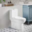 Toilette monobloc allongée au sol 1,1 / 1,6 GPF, certifiée CUPC, certifié Watersense, céramique, couleur blanche, siège à fermeture en douceur