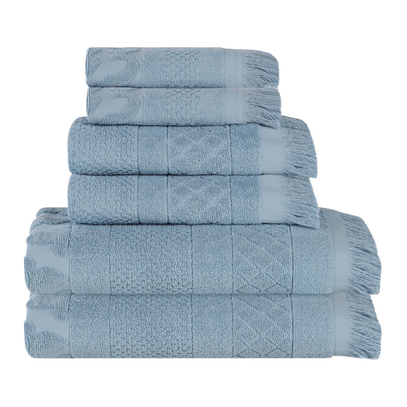 Serviette de bain Rolla, Bleu, Ensemble de serviettes 6 pièces