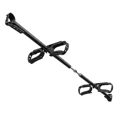 Porte-outils de chasse UTV robuste en acier allié, fixation aérienne, espacement réglable pour arceau de sécurité de 48 à 57 pouces, compatible avec les arceaux tubulaires ronds et profilés, montage facile sur le toit, sangles incluses.