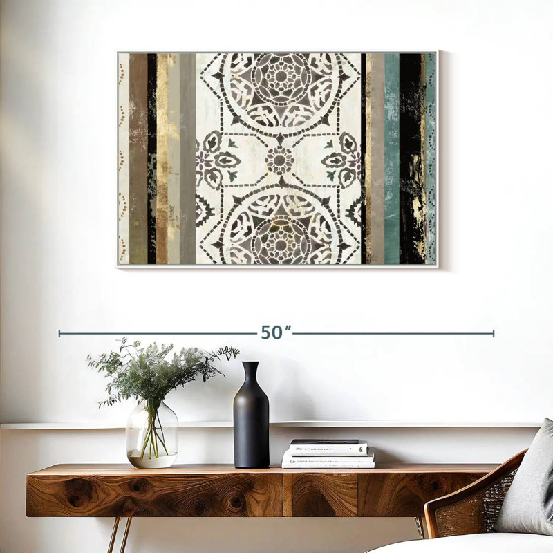 Modernisé I, Cadre flottant blanc, 37 po x 25 po