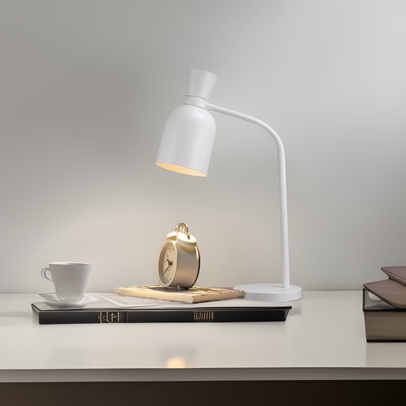 Lampe de table en métal Aesthetic, forme de vase, base E26, 60 W maximum, éclairage de table de travail moderne à col de cygne
