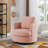 32"W Slipcovered Upholstered Swivel Barrel Chair-1912470079