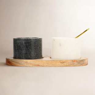 Ramessu Oval Marble Condiment Server