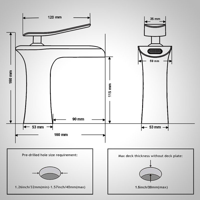 Single-handle Bathroom Faucet, Silver