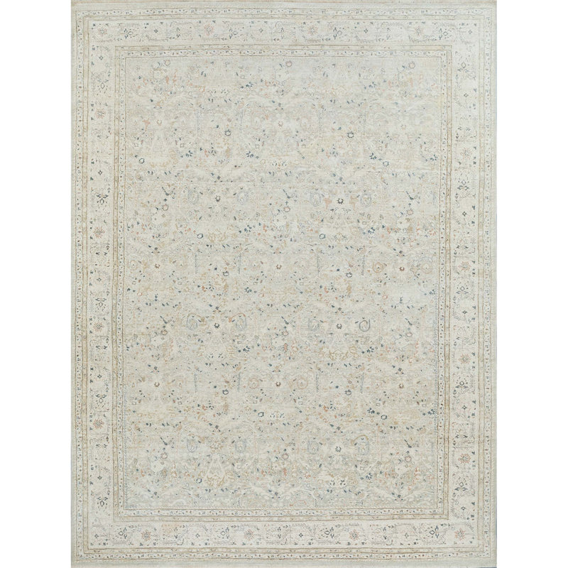 Hand Knotted Area Rug in Latte, Rectangle 9' x 12'