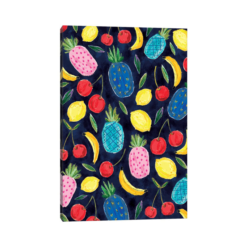 «Fruit Party» par Joy Ting - peinture sur toile tendue, H 26 po x l 18 po x 1,5 po