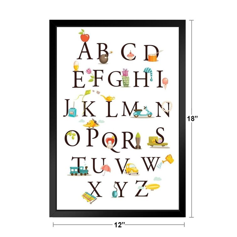 Alphabet Poster, Colourful Printable Wall Art, ABC Poster