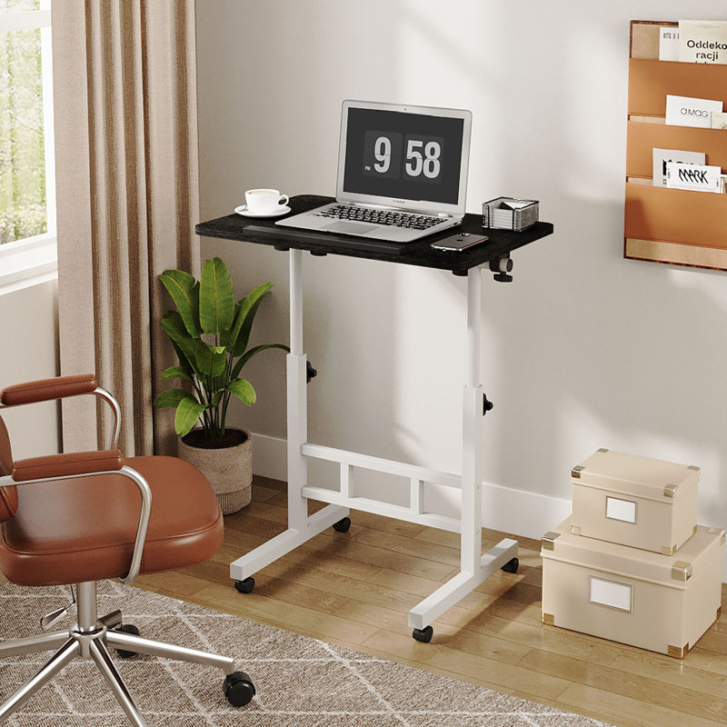 Adjustable Metal Base Computer Desk, Black