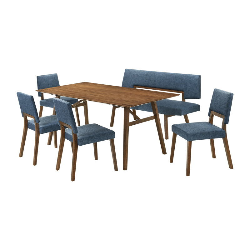 Ensemble repas pour 6 personnes Jorjeta, Brun, Bleu/brun, Brun