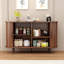 Buffet 47 po x H 29 po avec rangement, armoire d'appoint cannelée avec bord incurvé, porte coulissante, crédence, console pour salon, salle à manger, cuisine, couloir