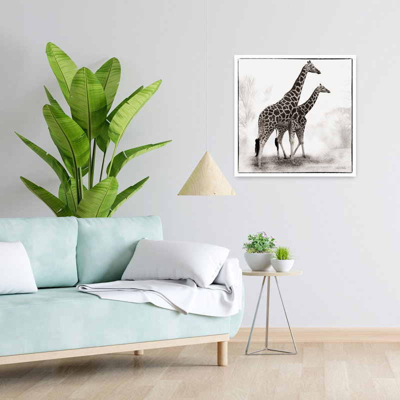 Girafe II, art contemporain de girafe, H 24 po x l 24 po