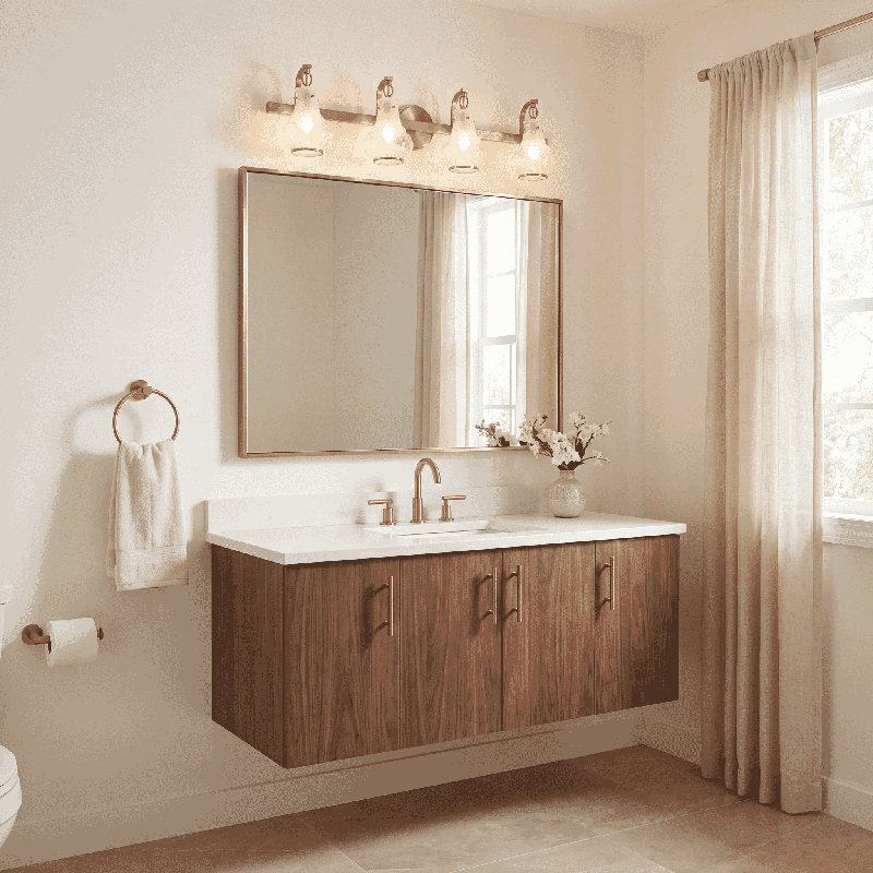 Jaxsyn 4 - Light Vanity Light, 8.75" H x 32" W x 32" D, 4 Lights