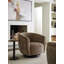 Zanzibar Upholstered Swivel Barrel Chair in Brown
