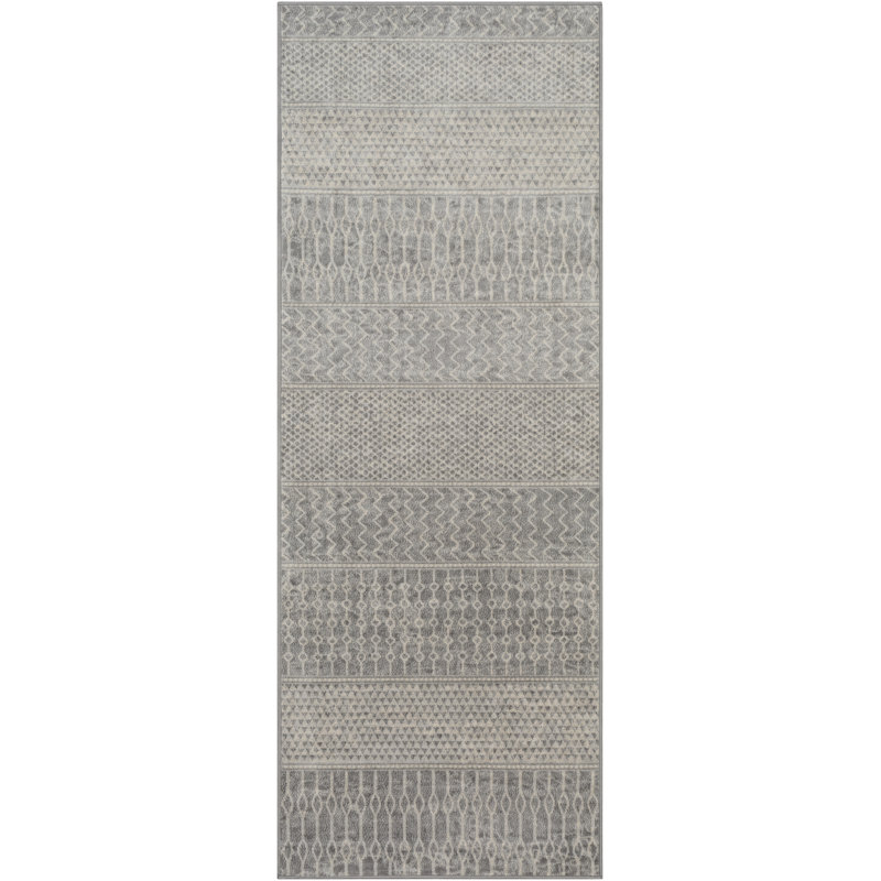 Tapis oriental argenté / gris anthracite LurLine, Tapis de couloir 2 pi 7 po x 7 pi 3 po