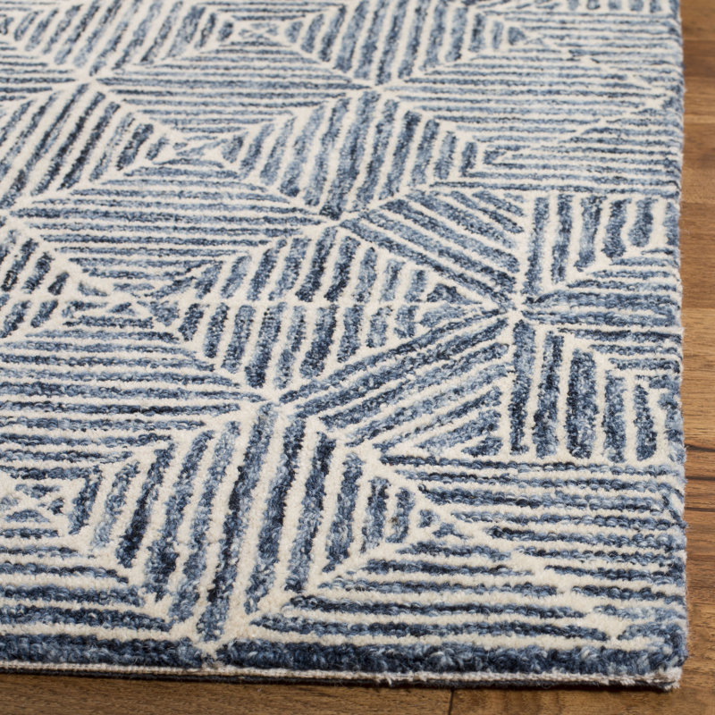 Geometric Hand Woven Area Rug, Square 122 cm