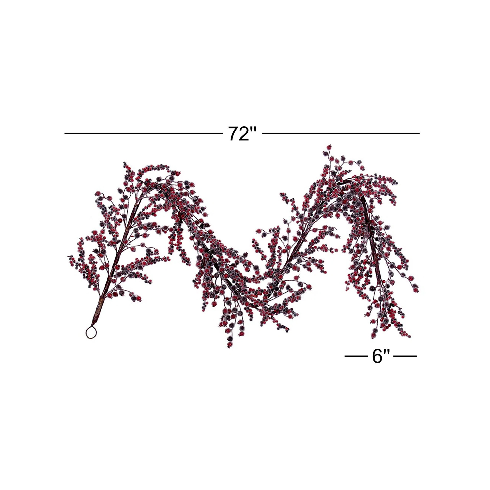 The Holiday Aisle® 72" Winter Icy Red & Burgundy Berry Garland.