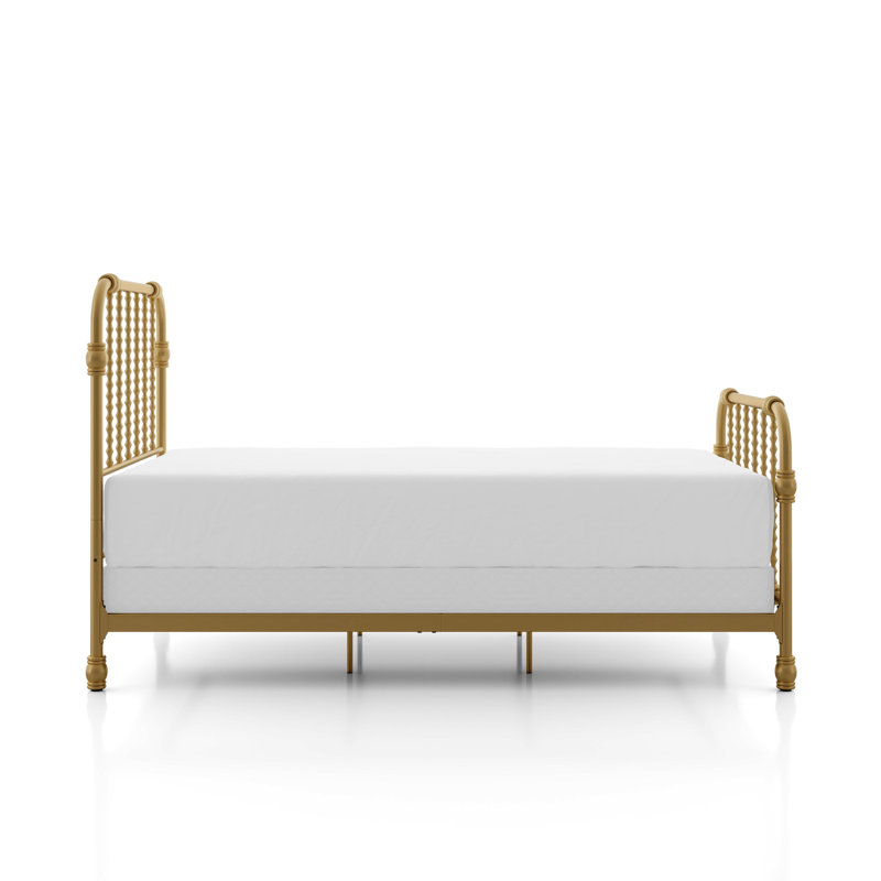 Wren Metal Spindle Panel Bed, Twin, Gold