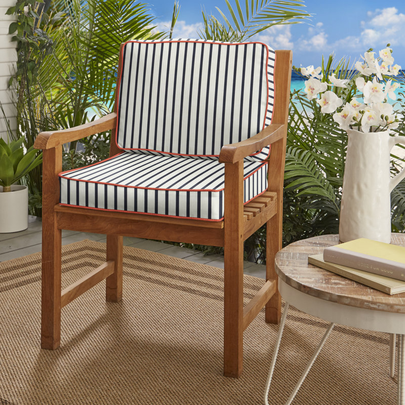 Indoor/Outdoor Sunbrella Seat/Back Chair Cushion, 4" H x 22" W x 22" D