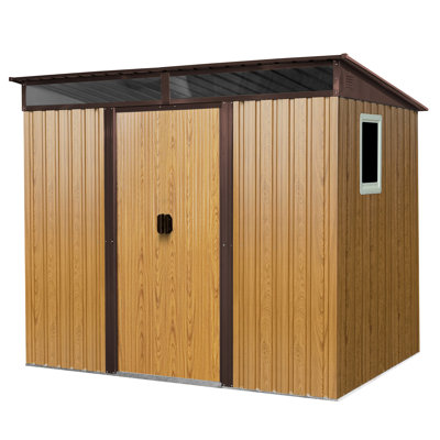 8 Ft X 6 Metal Shed For Lawn - Rust- & Long-Lasting Backyard Corrosion