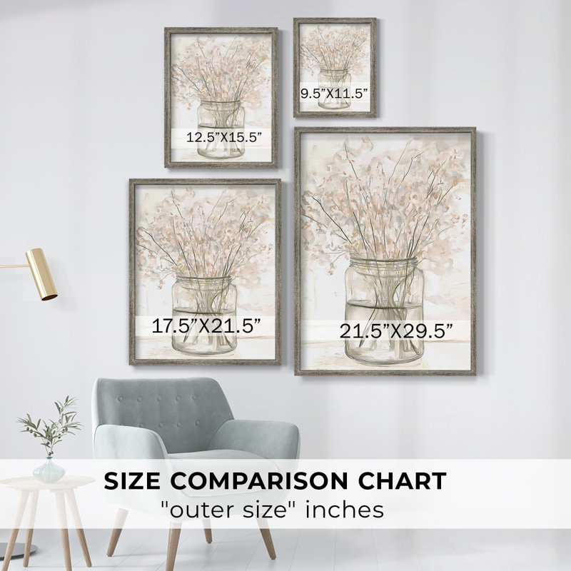 Reproduction encadrée FLORAL Series DLXI - bois massif, H 11 po x l 9 po