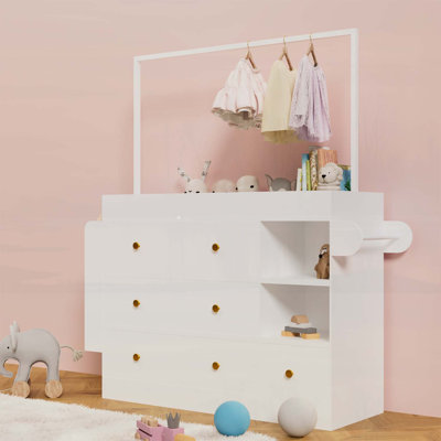 Modern Storage Cabinet  with 3 Deep Drawers,Baby Dressing Table