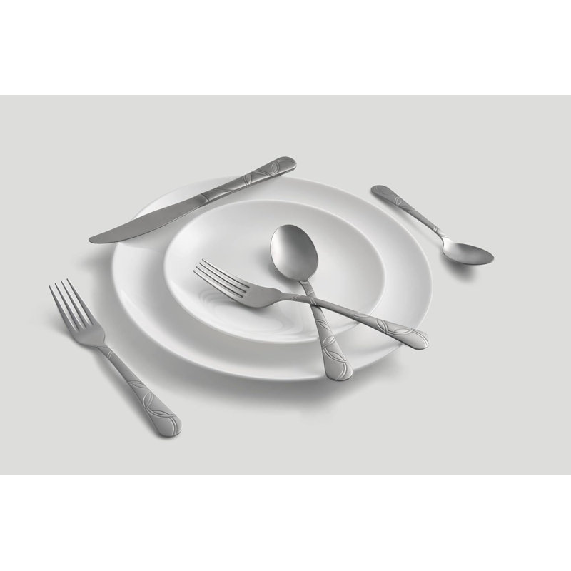 Cambridge 174720CSLG12DS Felicity Sand 18/0 Stainless Steel 20 Pcs Flatware Set