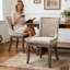 Ensemble de 2 chaises d'appoint de cuisine en bois massif avec garniture cloutée et support pour haut dossier Farmhouse, capacité de poids de 350 lb-1590159141