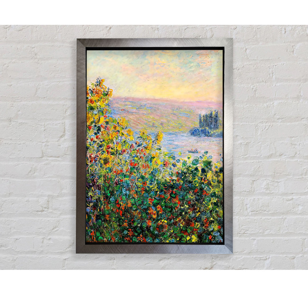 Blumenbeete in Vetheuil von Claude Monet - Einzelne Bilderrahmen Kunstdrucke