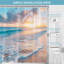 Ensemble de rideau de douche Ocean Beach Coastal Nautical Summer Sunset