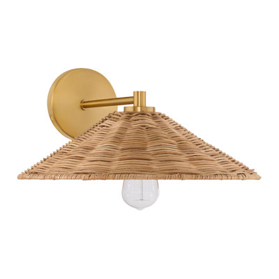 Meridian 1-Light Wall Sconce in Natural Brass
