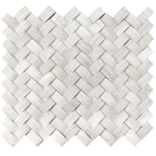 Carreau de mosaïque en bois gris 3D 1 "x 2" 3D Braid